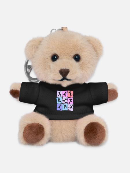 Climbing Mountains Climbers Bouldering Women Girls - Teddy Keyring - black