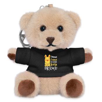 Schwangerschaft MAMA LAMA BRAUCHT KEIN DRAMA - Teddy Schlüsselanhänger - Schwarz - Vorne