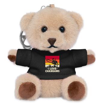 Funny Woodworker Woodworker Gift - Teddy Keyring - black - Front