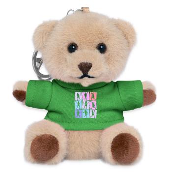 Lacrosse Player Colorful Kids Girls Lacrosse - Teddy Keyring - green - Front