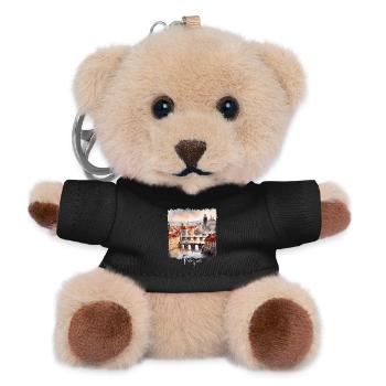 Aquarell aus Prag, Prag, Tschechische Republik - Teddy Schlüsselanhänger - Schwarz - Vorne
