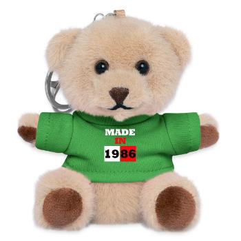1986 Retro Anniversary Block - Teddy Keyring - green - Front