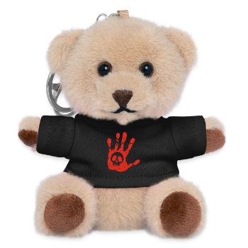 Crâne et empreinte sanglante - Porte-clés ourson - noir - Devant