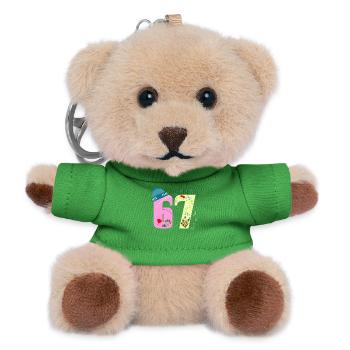 67 ft 6 7 bunte Welt schule - Teddy Schlüsselanhänger - Grün - Vorne