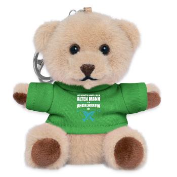Alter Mann - Angelverein Geschenk für Angler Retro - Teddy Schlüsselanhänger - Grün - Vorne