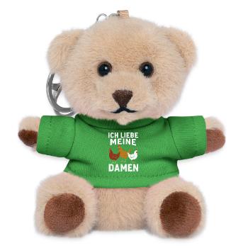 I love my ladies hens - Teddy Keyring - green - Front