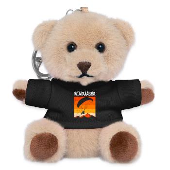 Gleitschirmflieger WINDJÄGER Lustiges - Teddy Schlüsselanhänger - Schwarz - Vorne