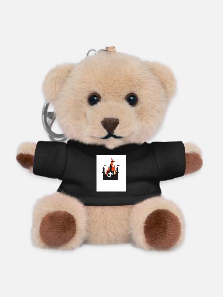 Burning Dragon Castle - Teddy Keyring - black