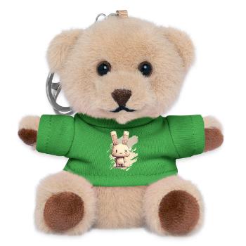 Un lapin mignon aux yeux X - Porte-clés ourson - vert - Devant