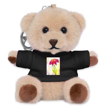 A flower - Teddy Keyring - black - Front