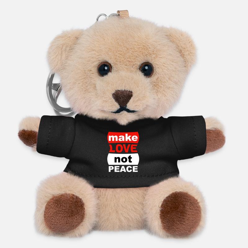 Make Love Not Peace - Teddy Schlüsselanhänger - Schwarz