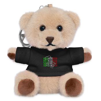 Lustiges Knoblauchöl Chili-Pfeffer-Souvenirs Italien - Teddy Schlüsselanhänger - Schwarz - Vorne