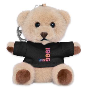 1986 40th Anniversary Birthday Gift - Teddy Keyring - black - Front