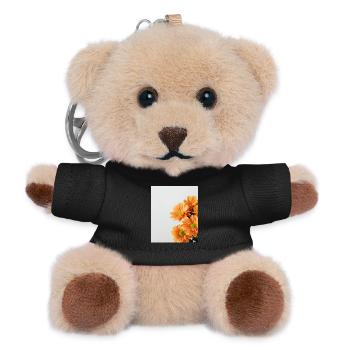 Daisy Orange Floral - Teddy Keyring - black - Front