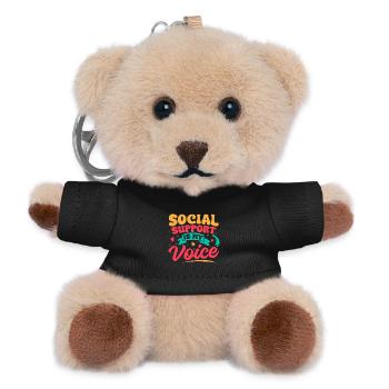Social Worker Quote Support Is My Voice Social - Teddy Schlüsselanhänger - Schwarz - Vorne