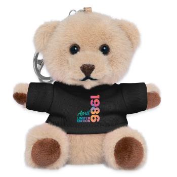 40-jähriges Jubiläum April 1986 Vintage-Geschenk - Teddy Schlüsselanhänger - Schwarz - Vorne
