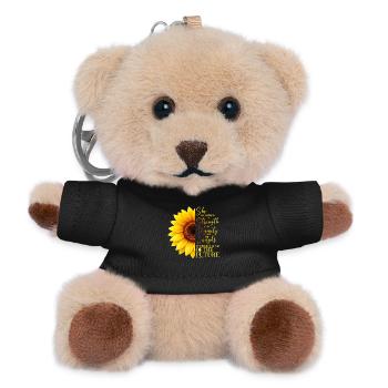 Christliche Sonnenblume Positivität Gott Religion - Teddy Schlüsselanhänger - Schwarz - Vorne