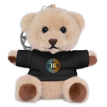 16e anniversaire garçon fille adolescente niveau 16 - Porte-clés ourson - noir - Devant
