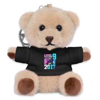 9. Geburtstag Junge Mädchen 2017 Gaming Level 9 - Teddy Schlüsselanhänger - Schwarz - Vorne