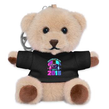 8th Birthday Young Girls - Teddy Keyring - black - Front