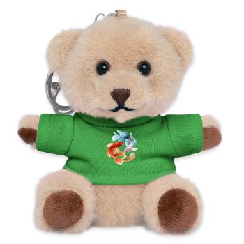 Koi Color Wheel: Goldfish Pair - Teddy Keyring - green - Front