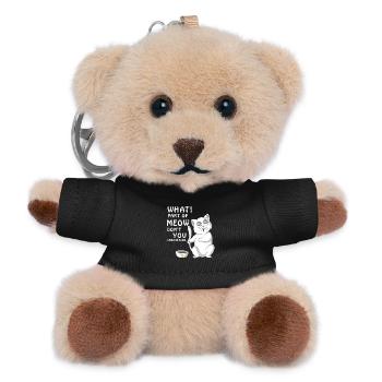 Welchen Teil von Meow verstehst du nicht Katzenfutter - Teddy Schlüsselanhänger - Schwarz - Vorne