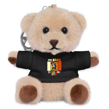 Schulanfang 2026 Einschulung Junge Mädchen Kita - Teddy Schlüsselanhänger - Schwarz - Vorne