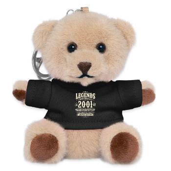25. Geburtstag Geschenk Mann 2001 Vintage Retro - Teddy Schlüsselanhänger - Schwarz - Vorne