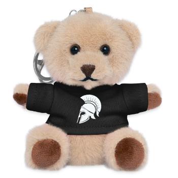 Spartanischer Helmschutz Grafik Blau - Teddy Schlüsselanhänger - Schwarz - Vorne