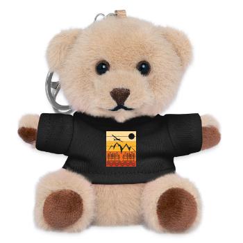Segelflug Landschaft Design Sunset - Teddy Schlüsselanhänger - Schwarz - Vorne