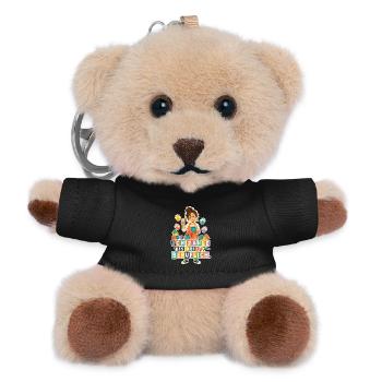 Ich zähle bis drei Beruflich – Erzieherin - Teddy Schlüsselanhänger - Schwarz - Vorne