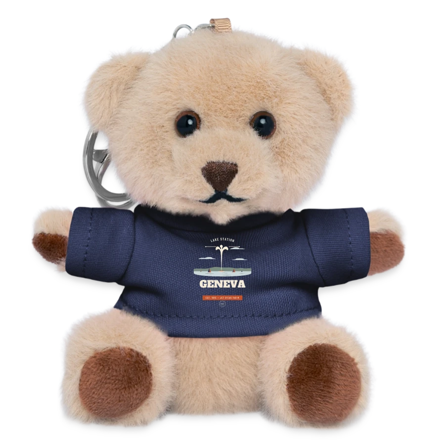 Geneva badge on a teddy keyring, navy