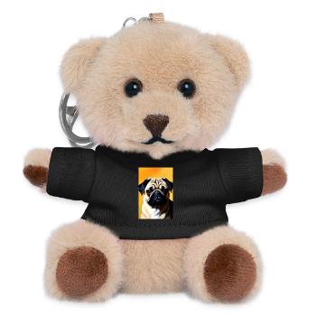 Mops Hund - Teddy Schlüsselanhänger - Schwarz - Vorne