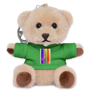 Splashes of paint - Teddy Keyring - green - Front