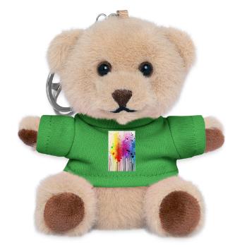 Splashes of paint and lines - Teddy Keyring - green - Front