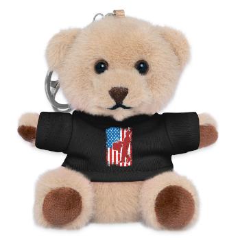 Trommel 4. Juli USA - Teddy Schlüsselanhänger - Schwarz - Vorne
