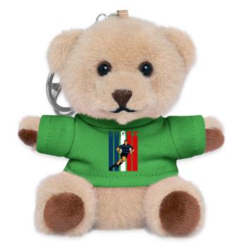 Rugbyspieler auf dreifarbigem Hintergrund - Teddy Schlüsselanhänger - Grün - Vorne