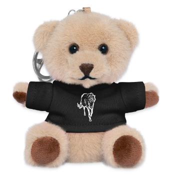 weißes Pferd weiß Pferde T-shirt Geschenk Reiter  - Teddy Schlüsselanhänger - Schwarz - Vorne