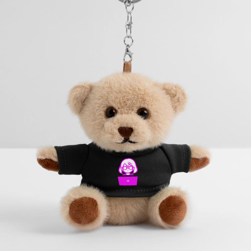Woman with Computer Programmer Coder Teddy Keyring