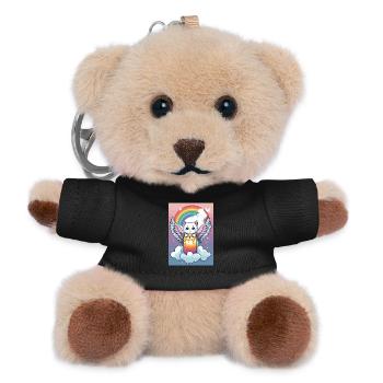 Cute Cat Angel - Teddy Keyring - black - Front