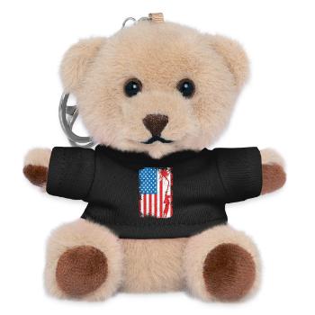 Drapeau de soudage des États-Unis - Porte-clés ourson - noir - Devant