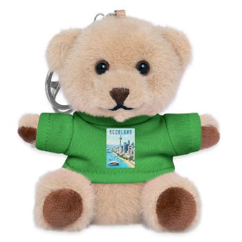 Auckland Skyline - Teddy Keyring - green - Front