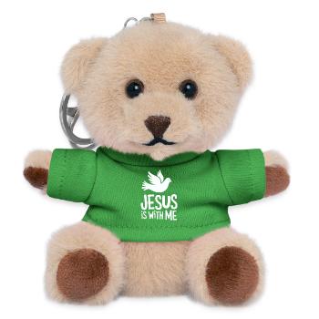 Jesus is with me - Teddy Keyring - green - Front