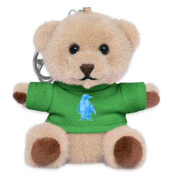 Diamond Penguin Geometric Design - Teddy Keyring - green - Front