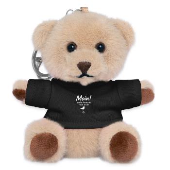 Moin Seeflair Saying with Seagull and Anchor - Teddy Keyring - black - Front