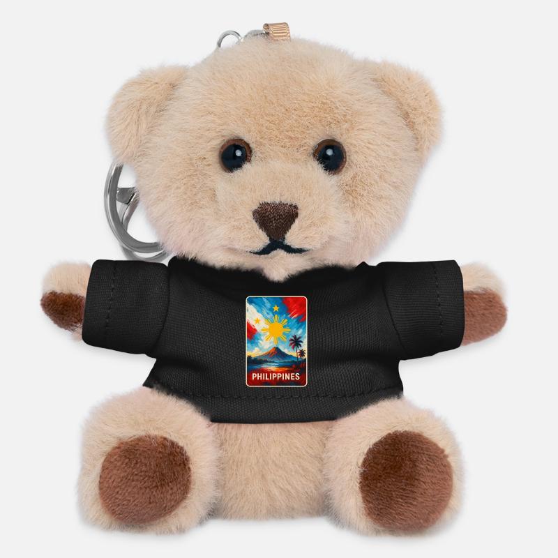 Conception des drapeaux des Philippines - Porte-clés ourson - noir