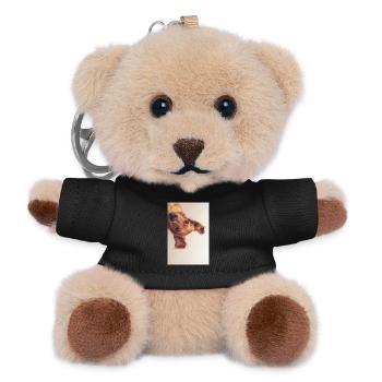 Neugieriges Welpenporträt - Teddy Schlüsselanhänger - Schwarz - Vorne