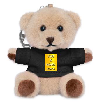 Stolz und Würdig Golddruck - Teddy Schlüsselanhänger - Schwarz - Vorne