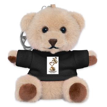 EspressoHerz aus Liebe - Teddy Schlüsselanhänger - Schwarz - Vorne