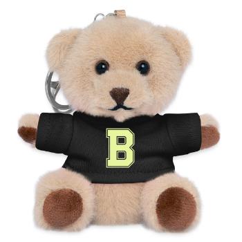 Leuchtendes B im Varsity-Stil - Teddy Schlüsselanhänger - Schwarz - Vorne